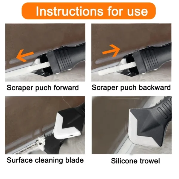 5 In 1 Silicone Scraper Sealant Smooth Remover Tool Set Caulking Finisher Smooth Grout Kit Floor Mould Removal Hand Tools Set 5