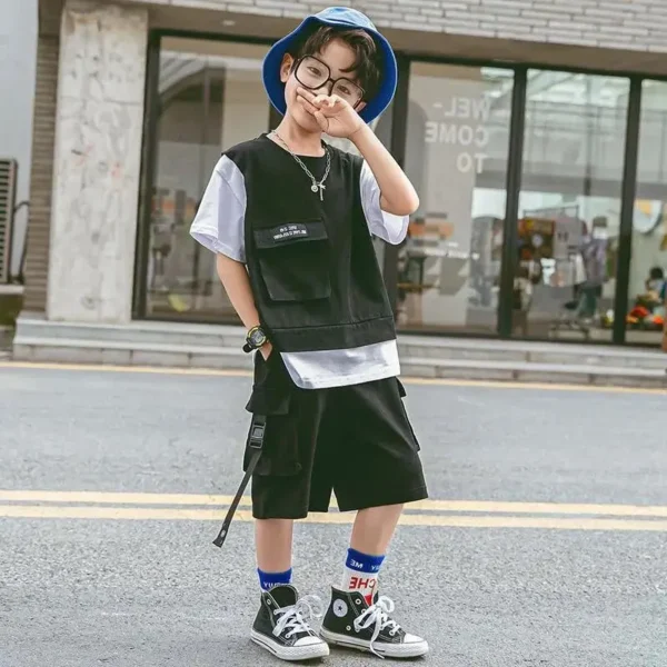 Children Summer Boys Clothes Set T shirt + Pants Casual Sports Suits Kids Clothing Tracksuit Teen Outfit 4 6 8 9 10 12 Years 3