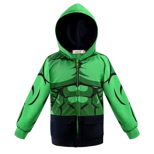 Spring Autumn Boys Coats Marvel Avengers Iron Man Spiderman Hooded Boy Jacket Children Warm Outerwear Kids Clothes 6