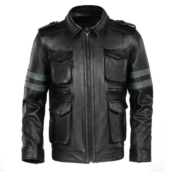 2024 New Hunting M65 Leather Men's First Layer Cowhide Jackets Male Slim Genuine Leather Clothing Black Lapel Motorcycle Coats 5