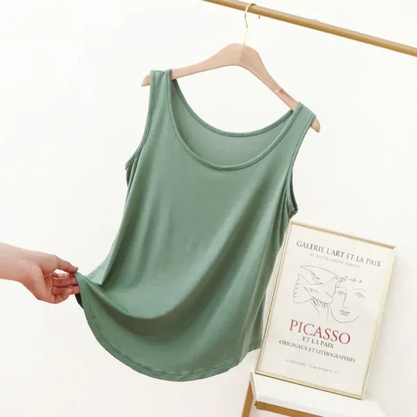 XL to 6XL  Modal  O-Neck Tank tops Summer women's camisole Thin Loose Sleeveless T-shirt  Solid color Tee Top Large size 4