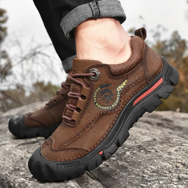 New Outdoor Camping Hiking Shoes Men Genuine Leather Sports Sneakers Man Travel Casual Shoes Leisure Walking Climbing Men's Foot 4