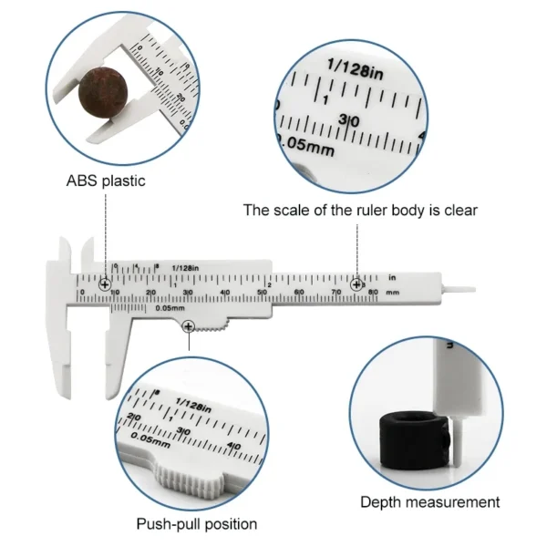 Students Caliper,New Mini Plastic Vernier Caliper, 0-80mm Jewelry Measuring Tool, Small Gifts,pie de metro,calibrador 4