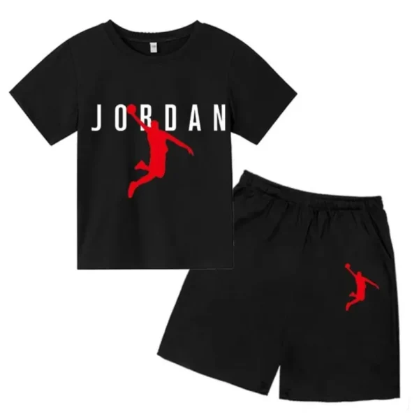 Basketball star Printing Children's T-shirt Tops +Shorts Fashion Leisure Clothing Toddler 3-12 Year Boys Girls Round neck Set 6