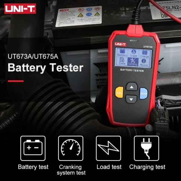 UNI-T UT673A UT675A Automotive Battery Tester Digital Checker with Printer Professional 12V 24V Car Battery Load Tester 2