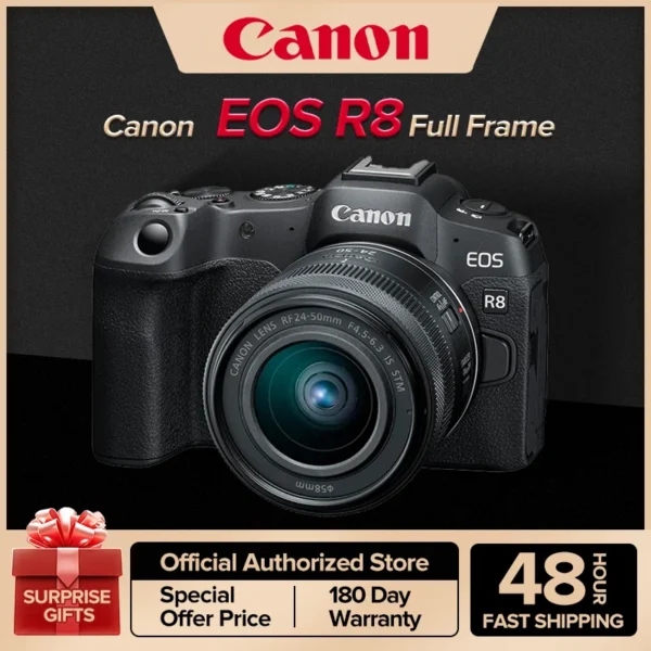 Canon EOS R8 Full Frame Mirrorless Compact Digital Camera Professional Photographer Photography 26.2MP 4K Video Vlog 1