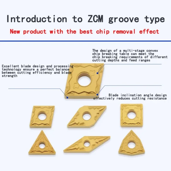 VNMG160404 VNMG160408 VNMG160412 ZCM ZSG4115 Carbide Inserts VNMG External Turning Tool Excellent Chip Removal CNC Lathe Tools 5