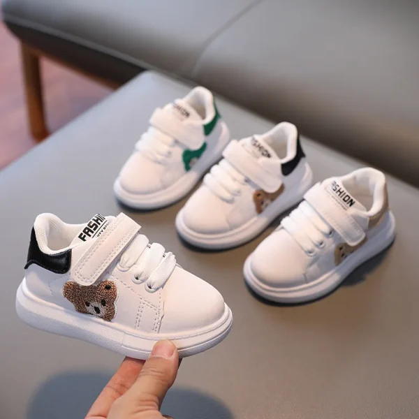 Children Shoes 2024 Spring Autumn Kids Sneakers Boys Sport Shoes Fashion Cute Animal Girls White Shoes Size 21-30 2