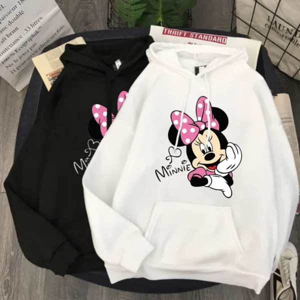 Disney Cartoon Print Sweatshirt Frauen Lustige Hip Hop Mickey Maus Druck Herbst Und Winter Mode Harajuku Stil Hoodie 2