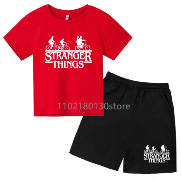 Summer Boys Girl Cotton Hugo T-Shirt Set Children Clothes Kids Short Sleeve T Shirt Shorts Tracksuit Sports Suit 2 Piece Sets 3