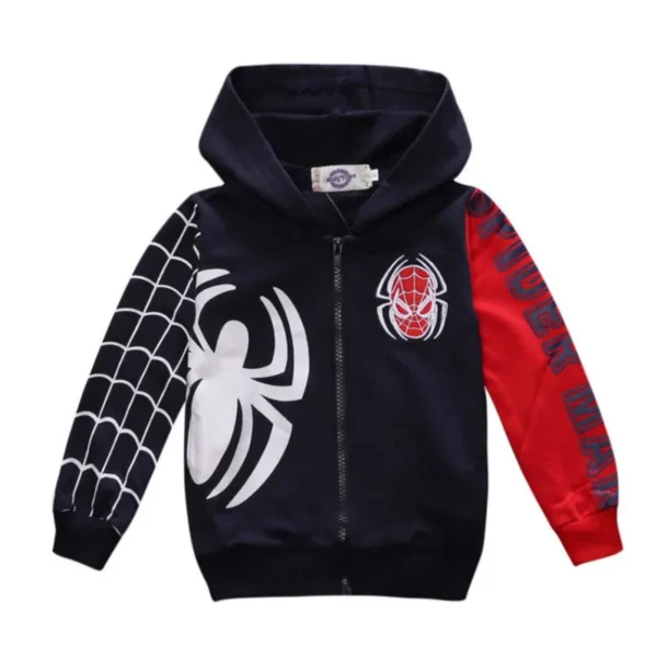 Marvel Spiderman Kids Clothes Boys Outwear Spring Autumn Children's Outing Hooded Coat Superhero Zipper Jacket Clothing 2