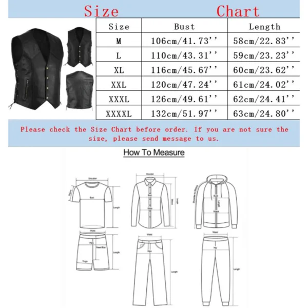 Mens Leather Vest Coats Moto Cycling Punk Style Sleeveless Vest Solid Single Breasted Fashion Vest Coat Zipper Pockets Tops Vest 3