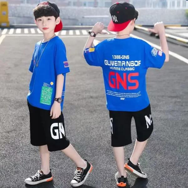 Boys Clothes Sets 2024 Summer Short Sweatshirt + Pants Children Clothing Camouflage Kids Boy Sport Suits Teen 4 6 8 10 12 Years 5