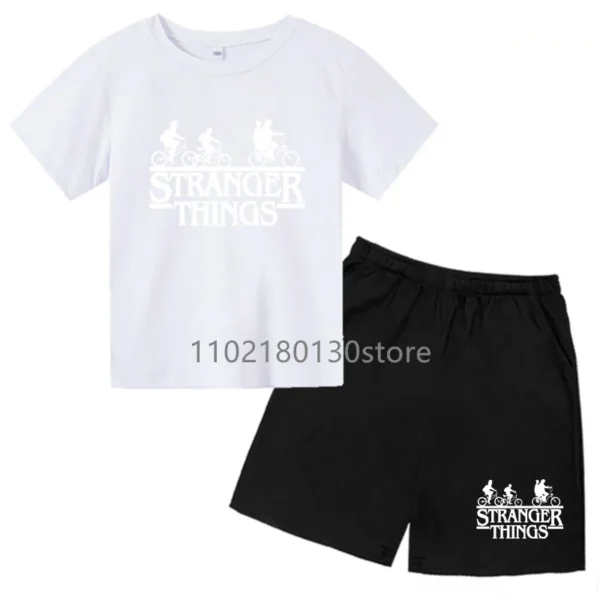 Summer Boys Girl Cotton Hugo T-Shirt Set Children Clothes Kids Short Sleeve T Shirt Shorts Tracksuit Sports Suit 2 Piece Sets 4