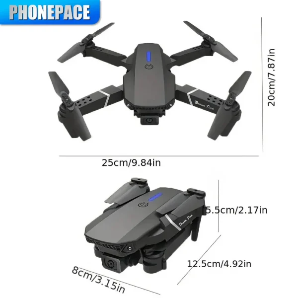 Phonepace E88 Pro WIFI FPV Drone Wide Angle HD 4K 1080P Camera Height Hold RC Foldable Quadcopter Dron Helicopter Toys Gift 2