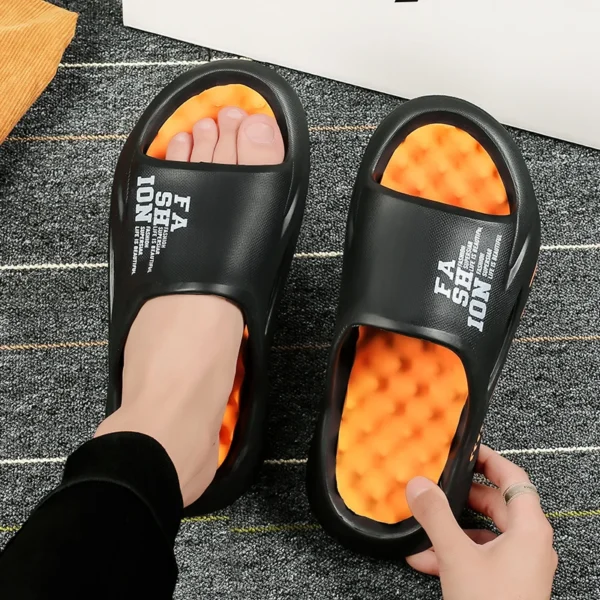 Summer Men Massage Slippers Indoor Outdoor Sandals Beach Casual Shoes Soft Sole Slides Men Flip-flops Men's Sandals Big Size 47 3