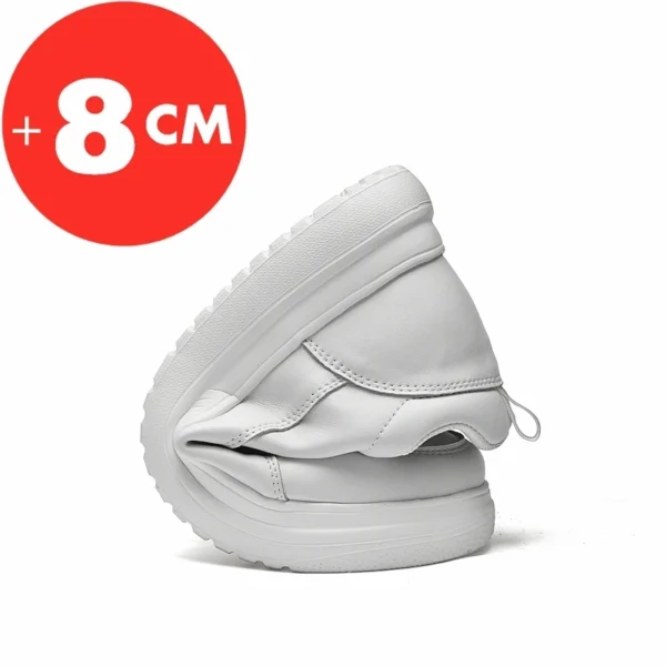 Men Sneakers Elevator Shoes Heightening Height Increase Insole 7-8CM High Heels Shoes Genuine Leather Sport Shoes 5