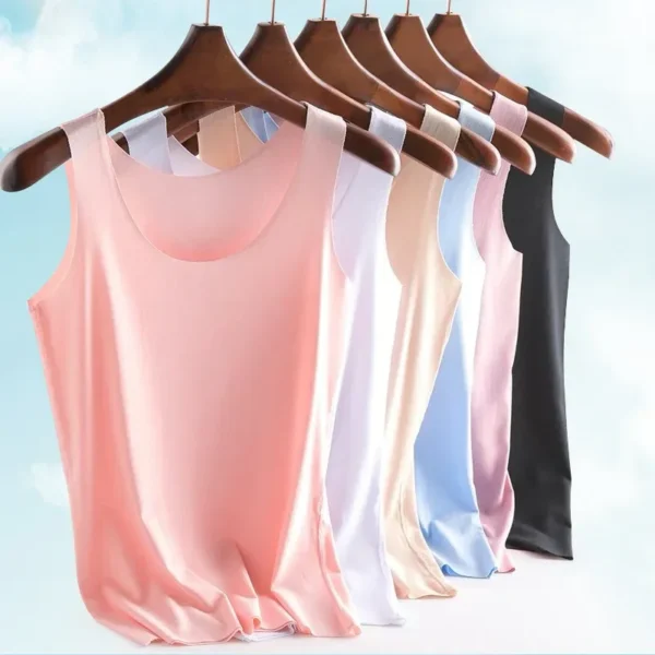 Tank Tops Summer Seamless Ice Silk Vest Women Wear Undershirt Underwear Female Students Korean-Style Slim Strap 1