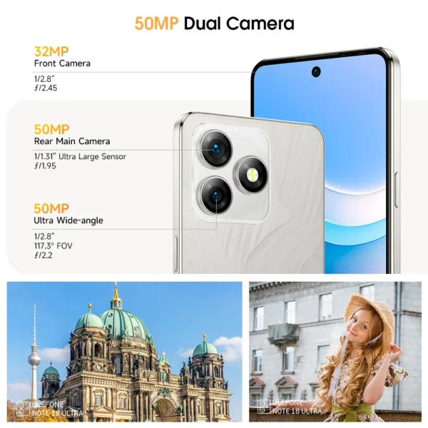 (New)Ulefone Note 18 Ultra 5G Smartphone 12GB RAM(6+6) 256GB ROM 6.78" NFC 50MP MTK Dimensity 720 Android 3