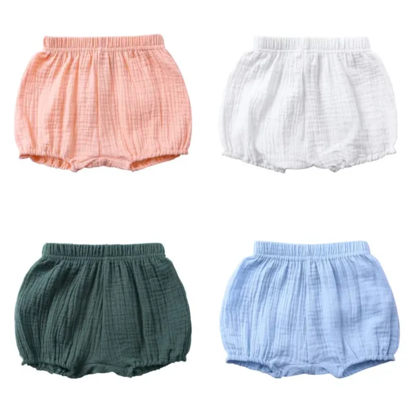 Summer Kids Boys Shorts Solid Color Baby Girl Shorts Cotton Linen Bread short Pants Fashion Newborn Bloomers 6 Months-4 Years 1