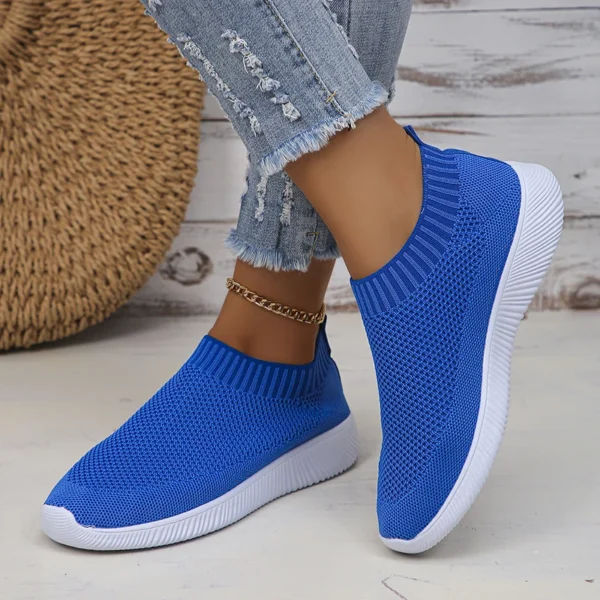 Rimocy Breathable Mesh Platform Sneakers Women Comfort Soft Sole Elastic Knit Flat Shoes Woman 2023 New Parent-child Sneakers 1