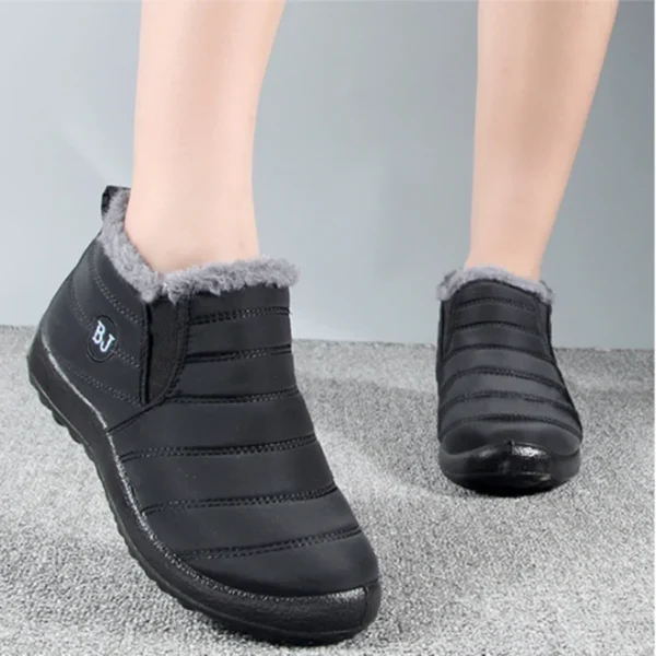 2023Women Boots Snow Fur Women Shoes Platform Slip On New Shoes Woman Ankle Boots Waterproof Flat Botas Mujer Winter Boot Female 2