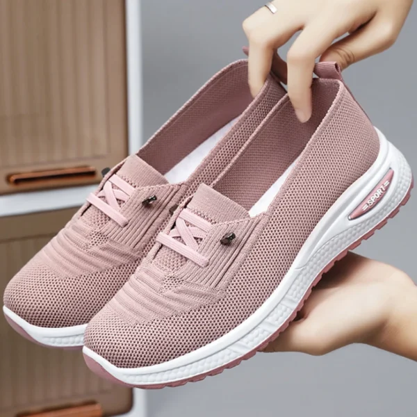 Trendy Casual Sports Shoes 2024 New Shallow Mouth Comfortable Women's Shoes Thick Sole Anti Slip Tie Up Zapatos De Mujer Sneaker 4