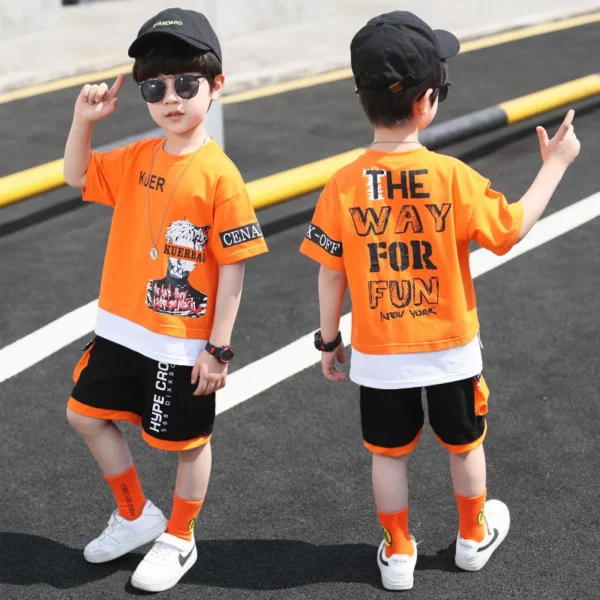 Boys Clothes Sets 2024 Summer Short Sweatshirt + Pants Children Clothing Camouflage Kids Boy Sport Suits Teen 4 6 8 10 12 Years 3