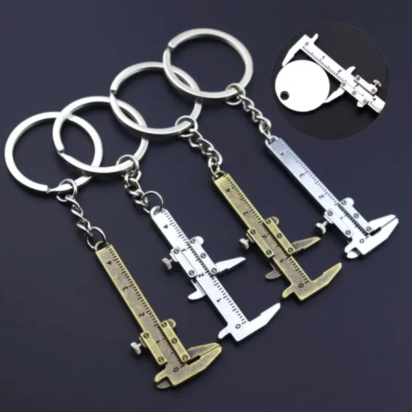 1~10PCS Portable Mini Caliper Tools Key Ring Alloy Vernier Caliper Key Chain Calipers Measuring Gauging Tools Ornaments Rulers 4