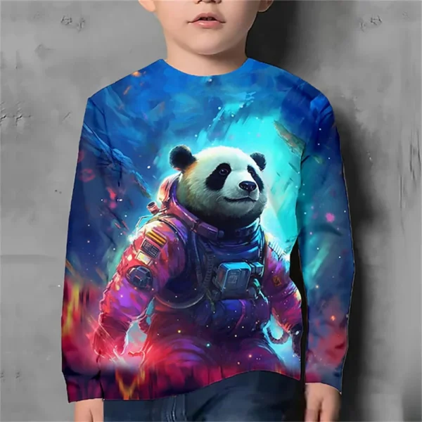 Boys' Autumn Clothes Children 2023 Autumn Kids 3d Animals Print Korean Long Sleeve T-Shirt Boy Girls T-Shirt 10 Years Tee Shirts 2