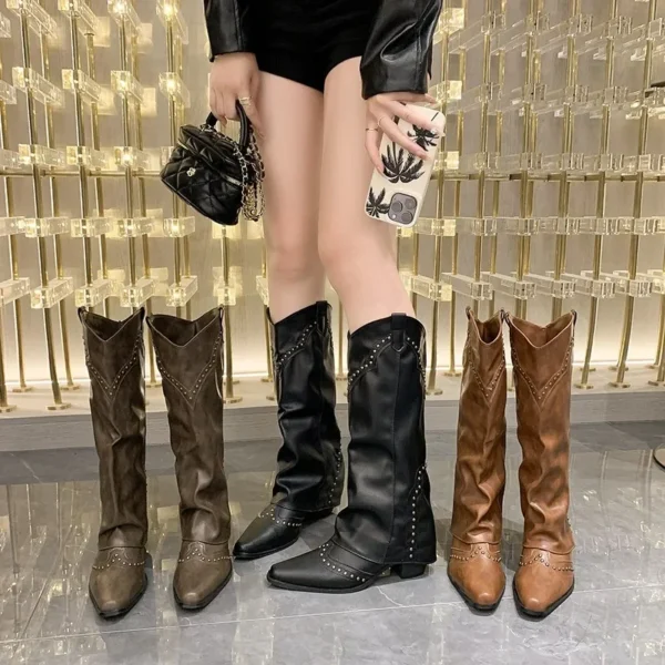 Winter Shoes Woman Thigh High Boots Fashion Back Zippers Long Knight Booties Ladies Thick Sole Girl Shoes 1