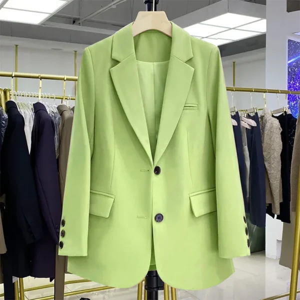 Autumn Office Lady Yellow Blazer For Women 2023 Long Sleeve Slim High Quality Blazers Mujer Coats Jacket Winter Clothing Outwear 3