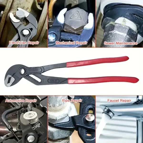 7"/10"/12" Large Opening Universal Wrench Multifunctional Adjustable Quick-Release Water Pipe Clamp Pliers Household Hand Tools 5