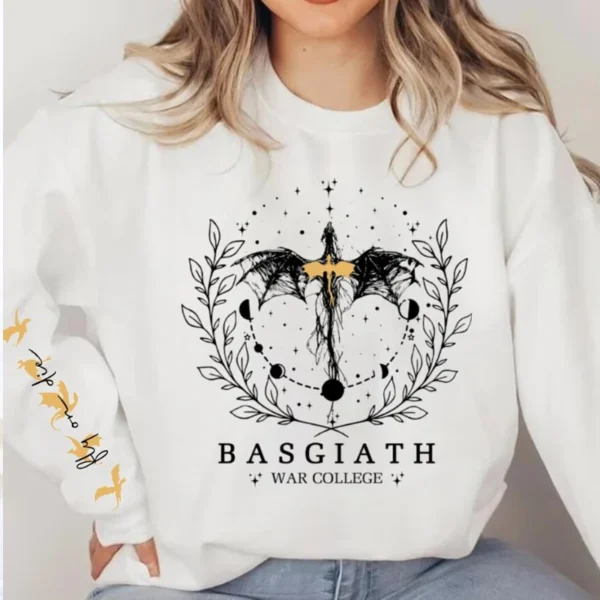 Fourth Wing Sweatshirt Women Pullover Basgiath War College Crewneck Sweatshirts Dragon Rider Streetwear Hoodie Fantasy Reader 2