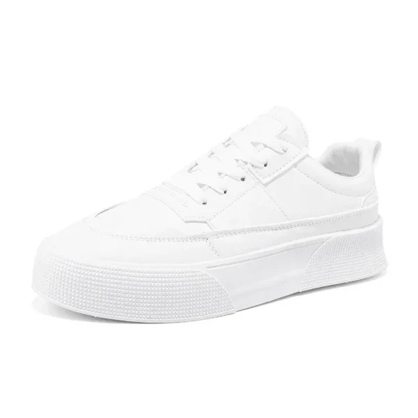 Men White Shoes Leather Casual Sneakers 2024 Trend Platform Shoes Comfortable Vulcanized Shoes for Men White Tenis Masculinos 6