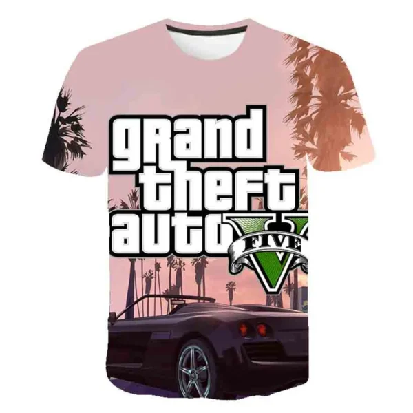 Chlidren Clothes Summer Cool 3D Print GTA 5 T-shirt Boys and girls Hiphop Tee Tshirt Kids tops 1 3 6 7 8 9 10 11 12 13 14 Years 5