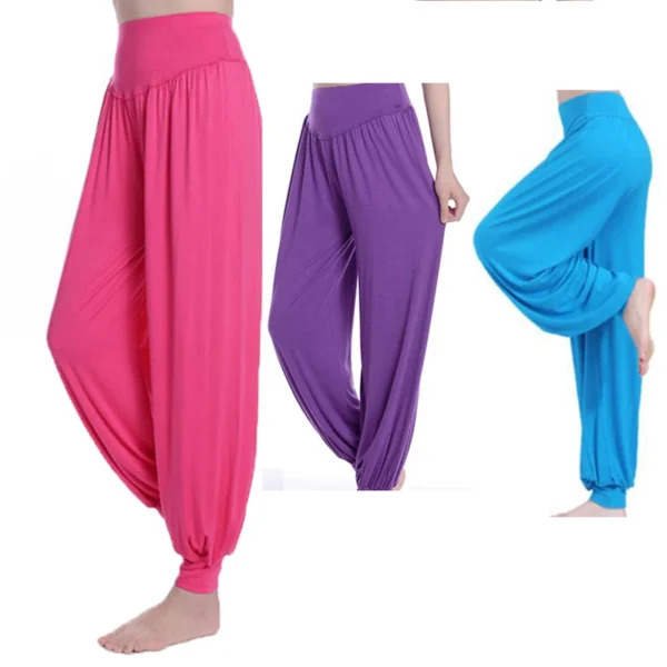 New Women casual harem pants high waist dance pants dance club wide leg loose long bloomers trousers  size 3