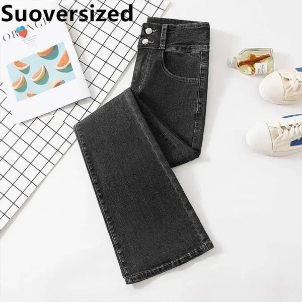 High Waist Slim Flare Jeans For Women Korean Casual Skinny Denim Pants Streetwear Pantalones Vintage Vaqueros Stretch Trousers 4