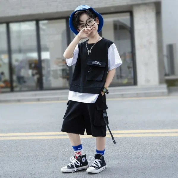 Children Summer Boys Clothes Set T shirt + Pants Casual Sports Suits Kids Clothing Tracksuit Teen Outfit 4 6 8 9 10 12 Years 1