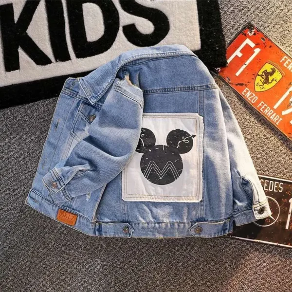 Mickey Denim Jacket For Boys Fashion Coats Children Clothing Autumn Baby Girls Clothes Outerwear Cartoon Jean Jackets Coat 3