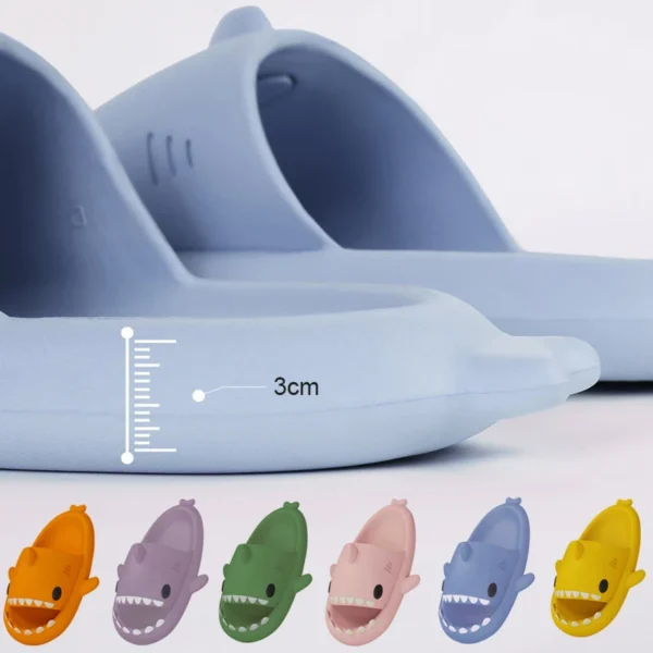 Summer Shark Slippers Women Shark Slides Men Bathroom Flip Flops Adult Home Anti-skid Flat Shoes Couple Children's Funny Sandals 6