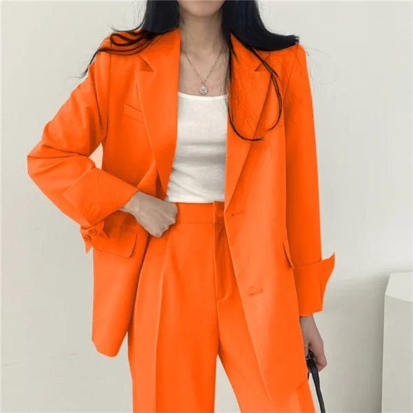 Fall Fashion Long Sleeve Blazer Mujer Pant Sets Blazers Women 2024 Casual Womens 2 Piece Outfit Set Suits Outwear 6