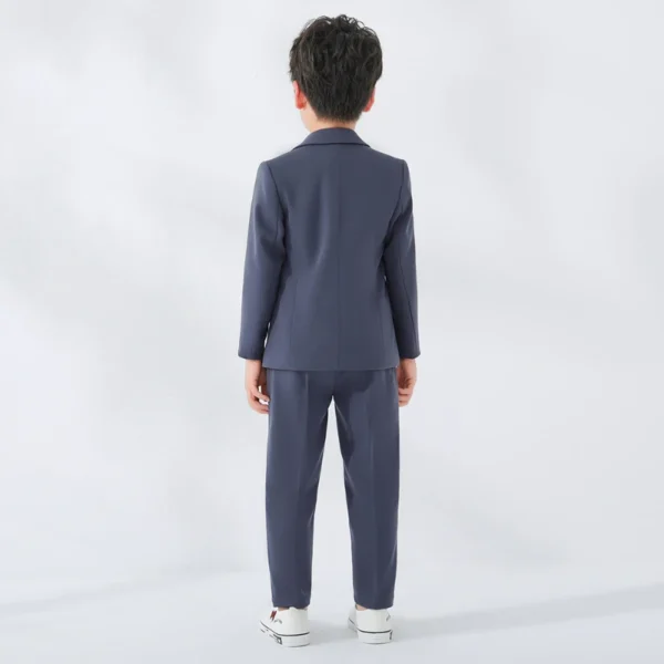 Kids Solid Blazer Jacket Pants Suits Boys Tuxedo Formal Dress Clothes Sets Children Fashion British Costume Teenage Leisure Suit 3