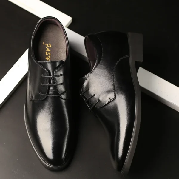 2023 Newly Men's Cowhide Leather Shoes Size 37-43 6CM Increasing Britis Leather Office Shoes Man Height Leather Shoes 6