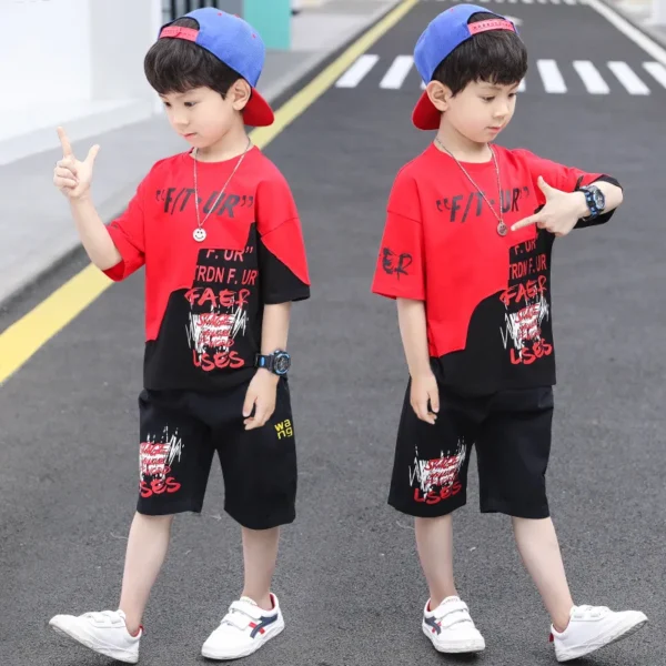 New Kids Clothes Set 2024 Summer Baby Boys T-Shirt + Shorts 2PCS Outfits Sport Children Clothing Tracksuit Teen 6 8 10 12 Year 1