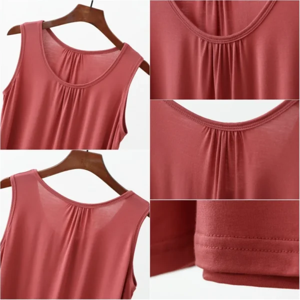 Large size Tank Tops Loose Folds Summer women Modal sleeveless Tshirts Solid color Homewear Top Bottoming Vest XL to 6XL 6