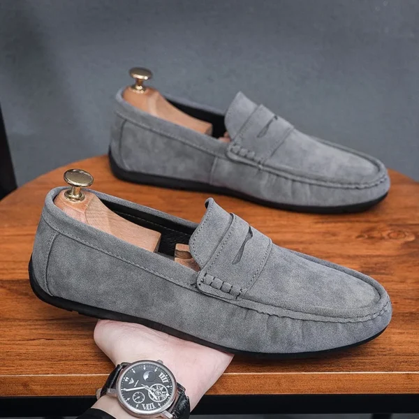 Casual Loafers Spring Men's Shoe Suede Loafers For Men Soft Driving Moccasins High Quality Flats Male Walking Shoes Slip-on 1