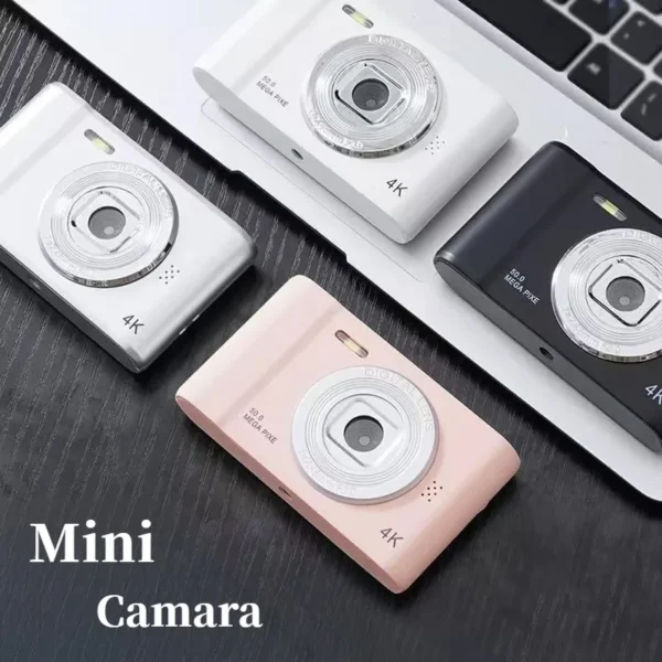 4K Digital Camera 50 Megapixels HD Photography Travel Selfie Camara 2.4inch Screen Entry-Level Kids Campus Selfie Mini Retro Cam 4