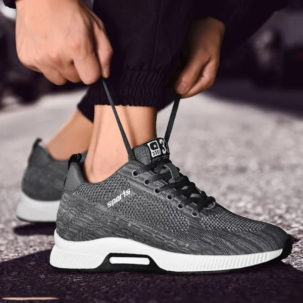 Men Sneakers Elevator Shoes Hidden Heels Breathable Heightening Shoes For Men Increase Insole 6CM Sports Casual Height Shoes 5