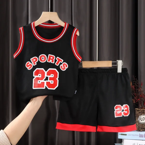 2023 Summer baby BOY girl Basketball teens ball Clothes T Shirt camisole + Shorts pants child tracksuits 2 - 12 6 8 9 10 7 year 4